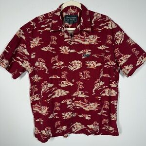 Abercrombie & Fitch Vintage Y2K Red Hawaiian Print Men's Shirt